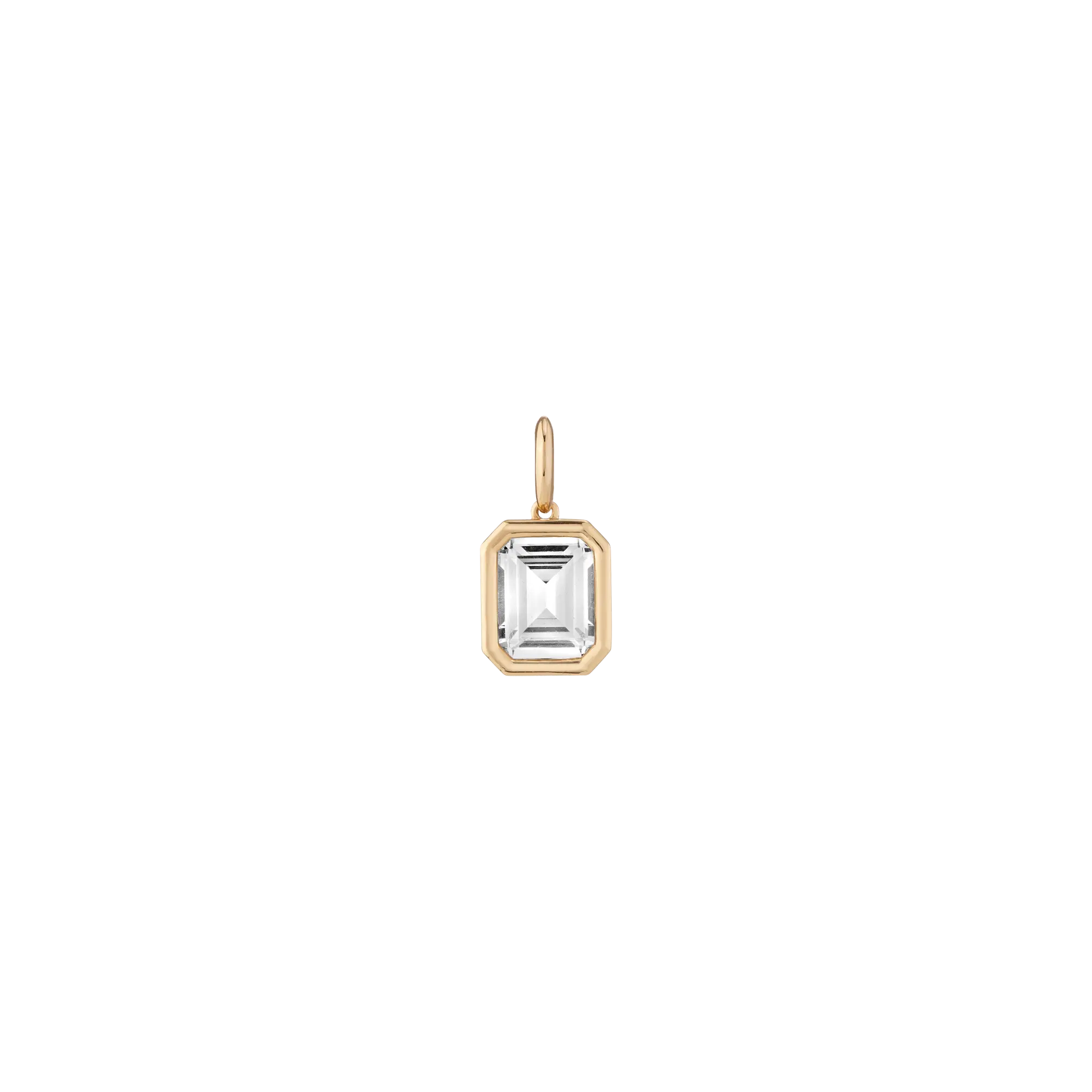 Emerald Lab Grown White Sapphire Bezel Pendant