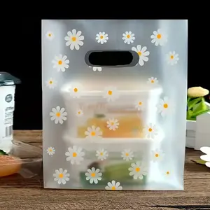 10/20/50pcs Reusable Daisy gift bag with handle for, bread, milk tea, candy, fruit, cookies, bulk gift bag for Mother's Day, wedding, birthday, graduation, bridal shower, party supplies, shopping, Gift Wrapping Supplies
