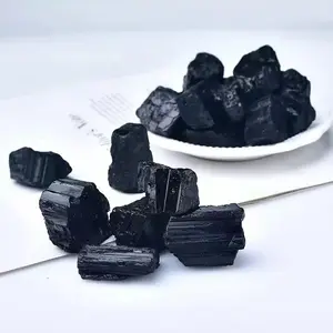 Black tourmaline  rough stone, garden decoration