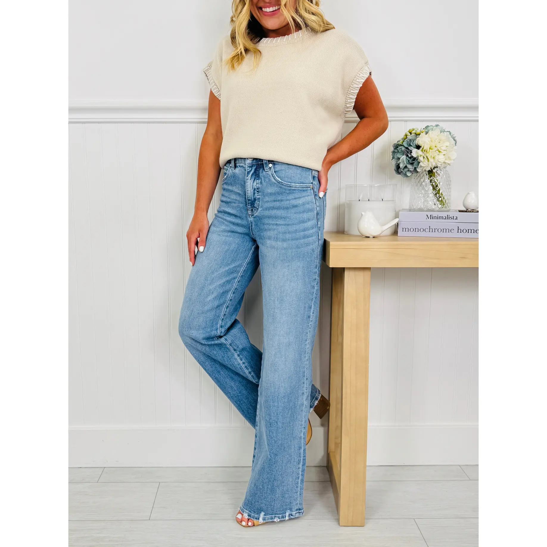 Triple Threat Wide Leg Tummy Control Jeans In Three Inseams