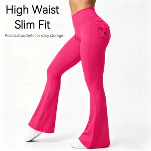 Women's 2026 New Arrival Seamless High Waist Flare Leggings Tummy Control Butt Lifting Bootcut Yoga Pants Stretch Flared Workout Leggings for Fitness Running Athletic