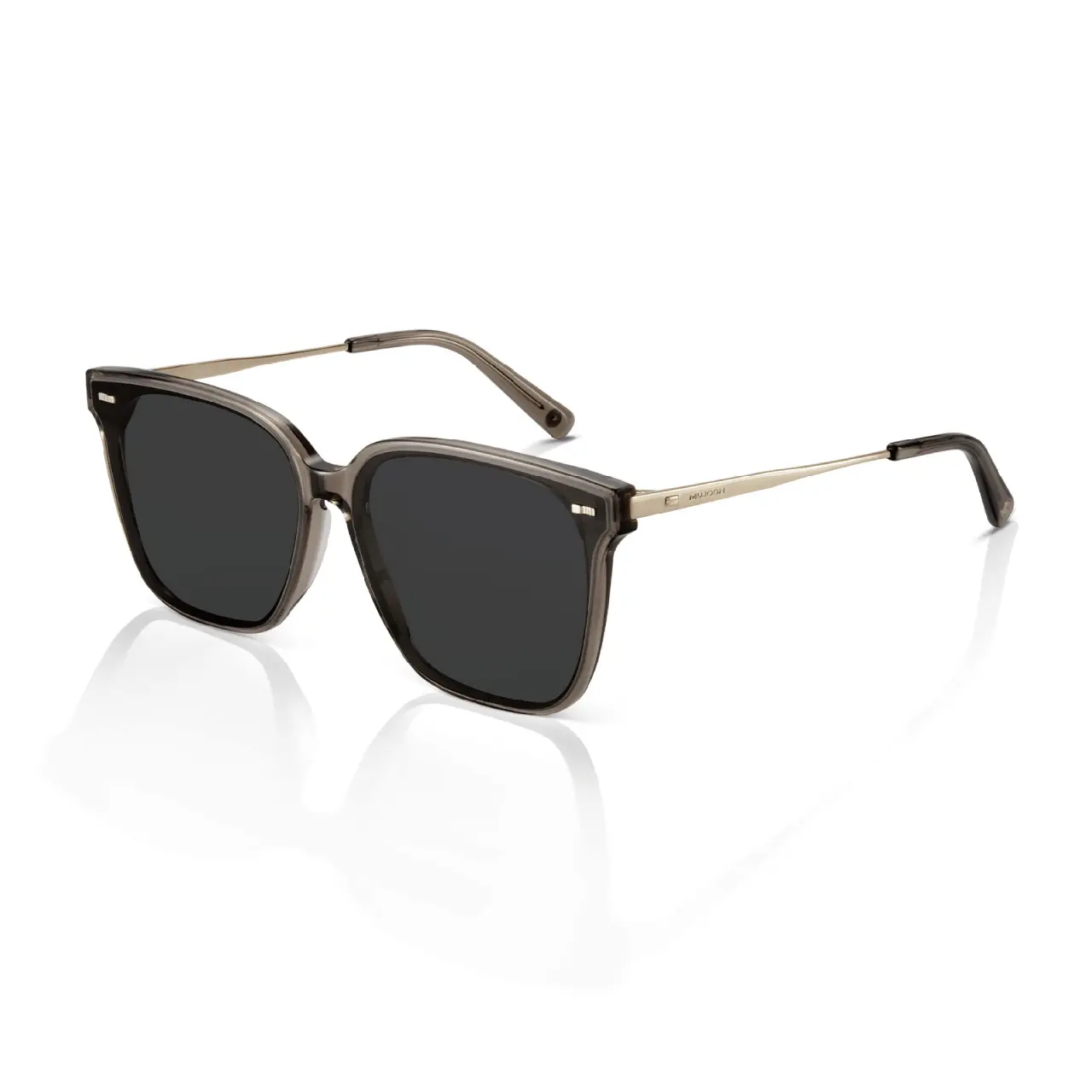 MUJOSH Minimalist Square Polarized Sunglasses for Women Men, Trendy Seamless Flush-Mount Flat Shades for Driving, Travel & Fashion Accessories, Walnut Brown, Exclusive Eyewear Brand of EssilorLuxottica
