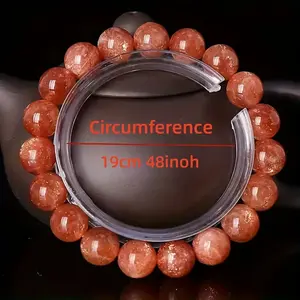 Natural Golden Strawberry Sunstone Elegant Light Luxury Bracelet, Stylish Strawberry Bead Jewelry Gift for Women