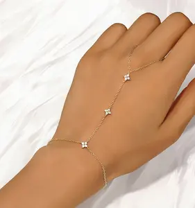 Gold Zircon Hand Chain