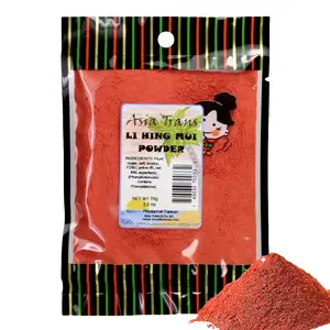Red Li Hing Mui Powder Flavor Fresh, Candy, Shave or Cocktail Drinks Sweet, Sour Salted Dried Plum Powder Famous Asian Hawaiian Snack 2.5 Ounce