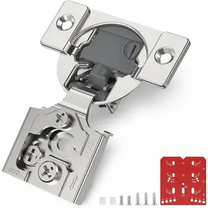 60 Pack 1/2" Overlay 4D Soft Close Cabinet Hinges, Concealed  Frame, Adjustable Closing Speed, 105? Opening Smooth Slow,  Self Closing for Kitchen Corner, Cupboard (with Template)