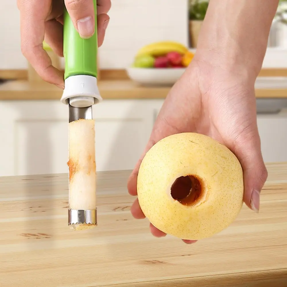 Kitchen Essential 2-in-1 Stainless Steel Apple Corer & Peeler Tool with Telescopic Grip, Multifunctional Fruit & Vegetable Peeler for Apples, Pears, Potatoes & More