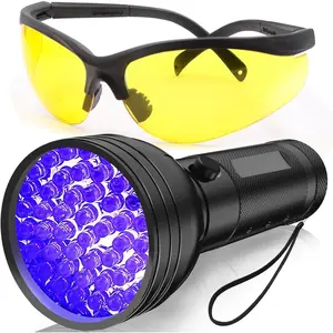 Air Conditioner Leak Detector: Professional  Tool 68 LED Automotive AC UV Dye Leak Detection Kit with Protective Glasses