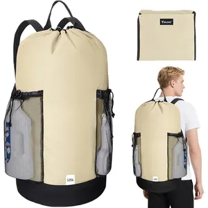Large 120L/150L Travel Laundry Bag Backpack – 900D Oxford Fabric, Shoulder Straps, 2 Mesh Pockets – for College Dorm, Apartment, Laundromat