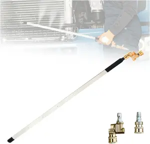 Radiator Cleaning Wand with Air Pipe Quick Connector, 4500 PSI 24'' High Pressure Radiator Cleaning Tool, Quick Water Tank Cleaner for Household Cars Trucks SUV RV (no Switch)