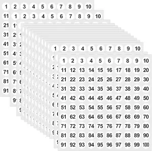 Outus 5000 Pcs 0.4 Inch 1 to 100 Number Stickers Small Number Dot Labels Consecutive Inventory Locker Storage Organizing Removable Stickers for Indoor Outdoor Office White