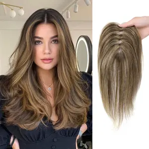 Vasilia Hair Toppers for Women Hair Toppers for Women With Thinning Hair 10&14inch Straight Hair Toppers for Women Real Human Hair Clip in Hair Toppers for Wide parting&Cover gray hair Mother's Day 2026 New Year gifts