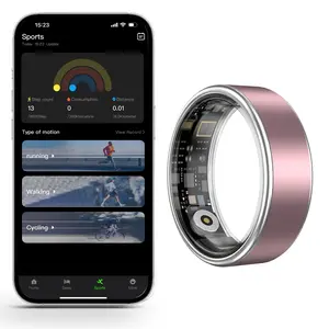 Smart Ring，Fitness Ring，Sleep Ring，Step Count Ring，Sports Fitness Tracking，Women's Pink Ring，Android iOS Phone Smart Ring