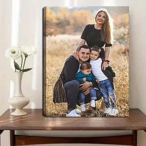 Personalized Custom Pine Frame Canvas Poster Unique Family Photo Gifts for Couples Friends Creative Wall Art Love Theme Home Decor Paintings Father's Day and Mother's Day Gifts