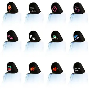 Yupbizauto Universal Fit Black Fabric Headrest Cover for Car, Truck, SUV, Van - Stylish One-Piece Design for All Vehicles - Durable, Easy to Install, Perfect for Upgrading Interior