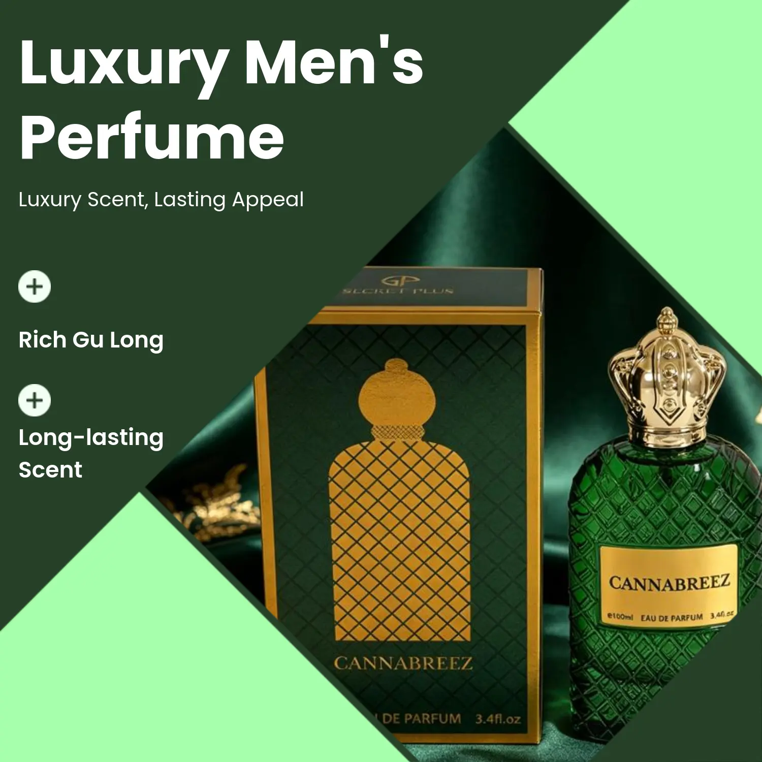 3.4 fl. oz. Luxury Men's Perfume: Featuring a rich, intense cologne scent with multi-layered notes, this premium fragrance offers long-lasting wear—sophisticated and pleasant, without being overpowering or harsh.