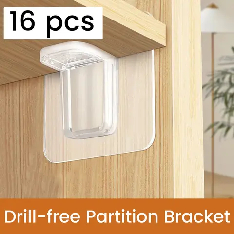 16-Count Square Self-Adhesive Pegs - Durable Plastic Shelf Support Pins, 2.24In×2.24In Punch-Free Rack Accessories, Fast-Install Furniture Organizers with Versatile Usage, Durable Plastic Stays Firm Under Load (Closets, Kitchens)