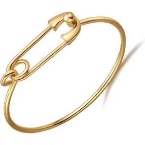 Dual-Tone Minimalist Cuff Bracelet - 18K Gold & Sterling Silver Thin Bangle, Stackable Everyday Jewelry for Women