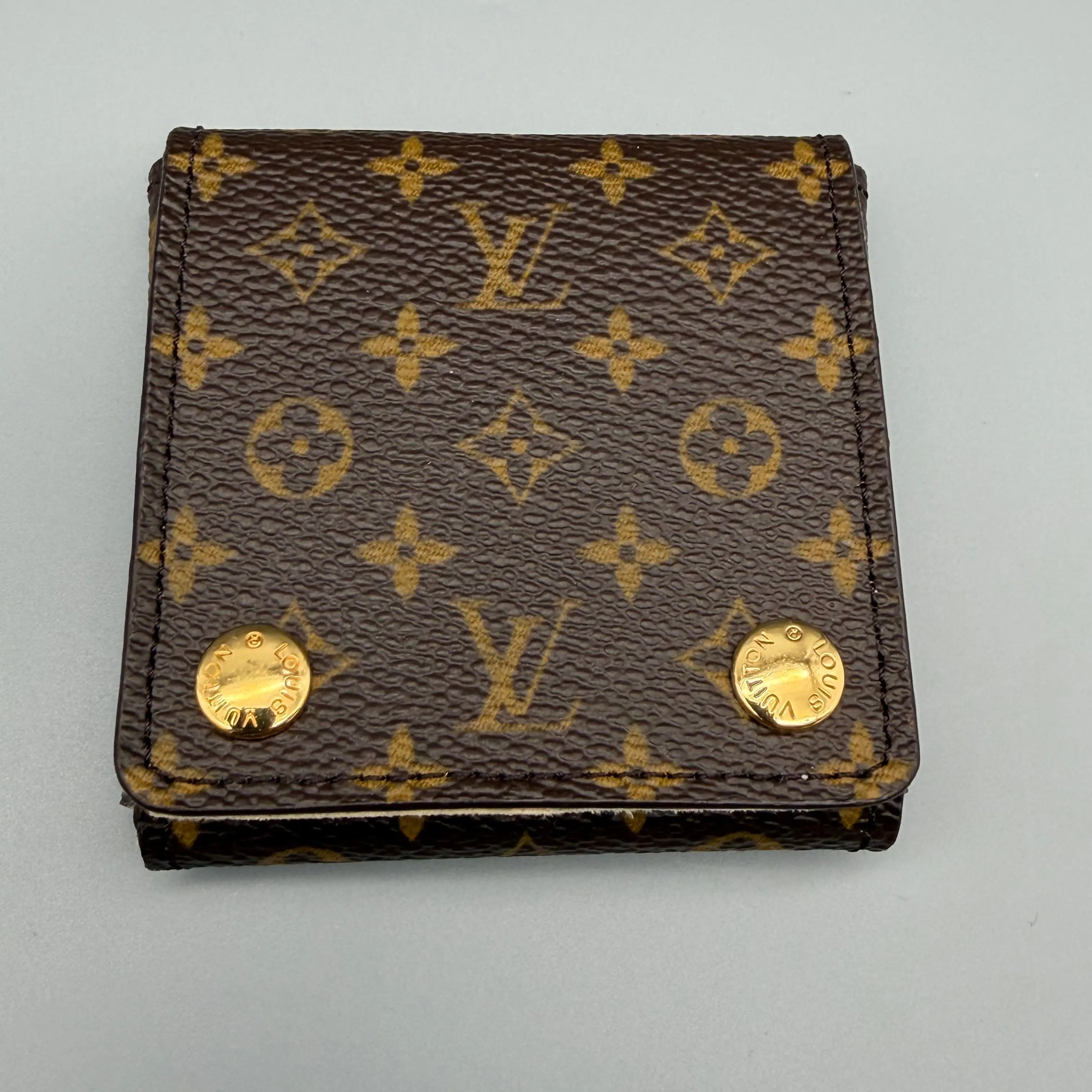Pre-owned Louis Vuitton Coated Canvas Small Leather Goods Ring Jewelry Case Monogram Jewelry Case | LV Boîte Bijoux Mini | Vintage Travel Jewelry Box