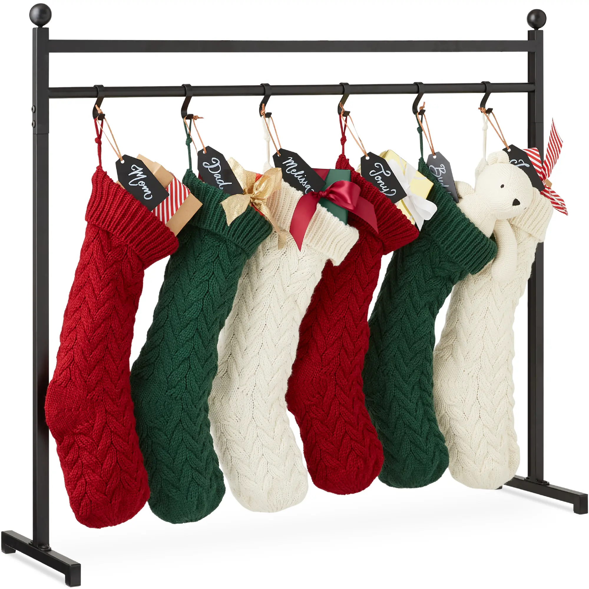 Best Choice Products 3ft Christmas Stocking Stand, Hanging Holiday Décor Display w/ Name Tags, Chalk Marker Best Choice Products 3ft Christmas Stocking Stand, Hanging Holiday Décor Display w/ Name Tags, Chalk Marker