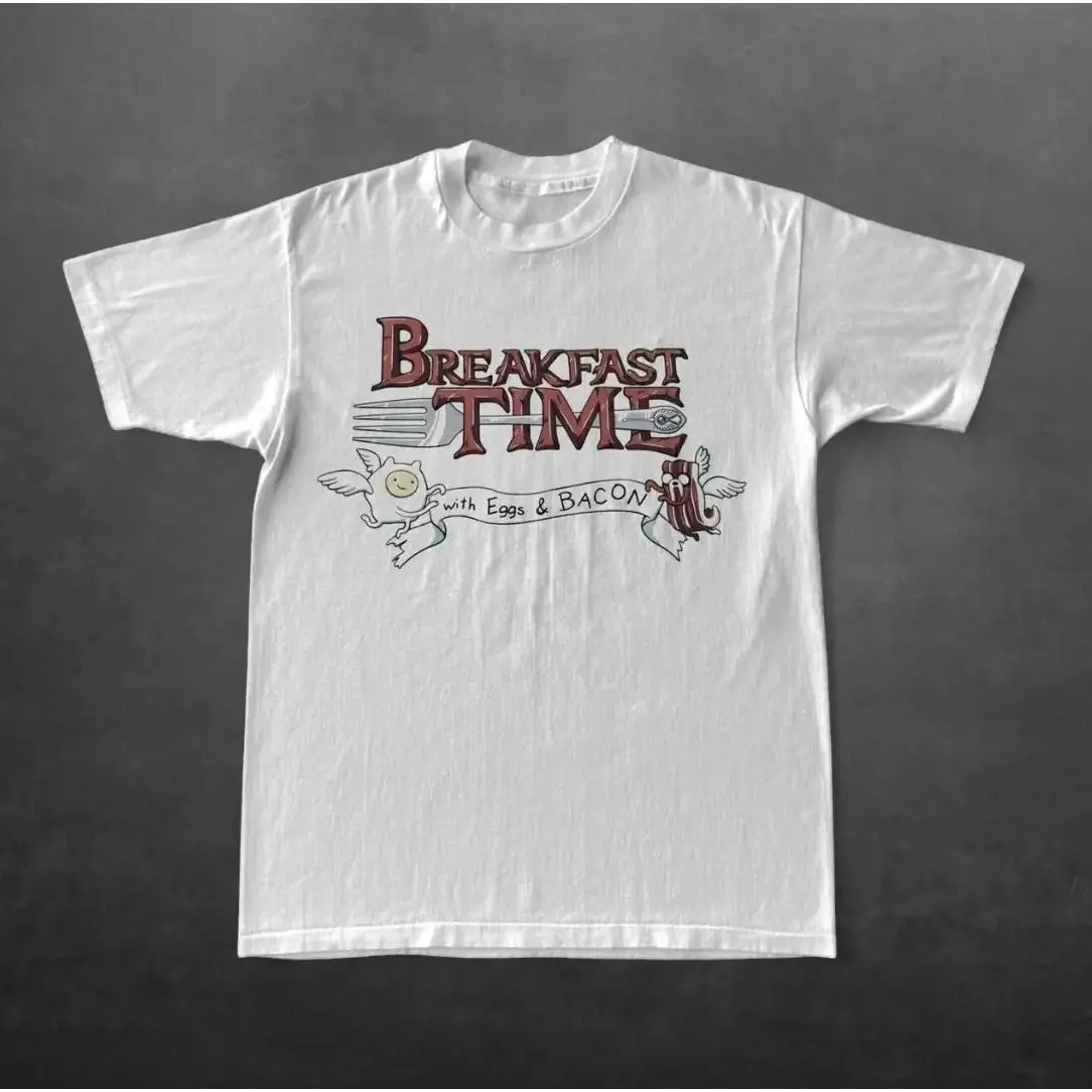 Breakfast Time T-Shirt, Cartoon Tee, Gifts Shirt, Unisex Vintage Graphic Tees Gothic Grunge Y2k Emo Scene Amity Affliction Style Clothes Men Women Streetwear Oversized Apparel
