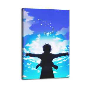 Eren Yeager “Freedom“ Quote Canvas Painting Oil Painting Wall Art Canvas Poster Decorative Painting Corridor Decoration Home
