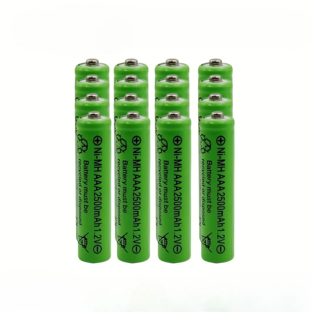 1.2V 2500mAh High Capacity Ni-MH AAA Rechargeable Batteries, 1200 Times Cycle Long Lasting Pre-Charged Triple A Cells for Solar Lights, Game Controllers & Remote Controls, Nice Couple Gift