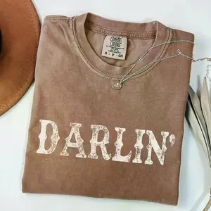 Comfort Colors Darlin Western T-Shirt, Country Girl Tee, Western Style Shirt, Cute Women Outfit Tee, Gift for Her