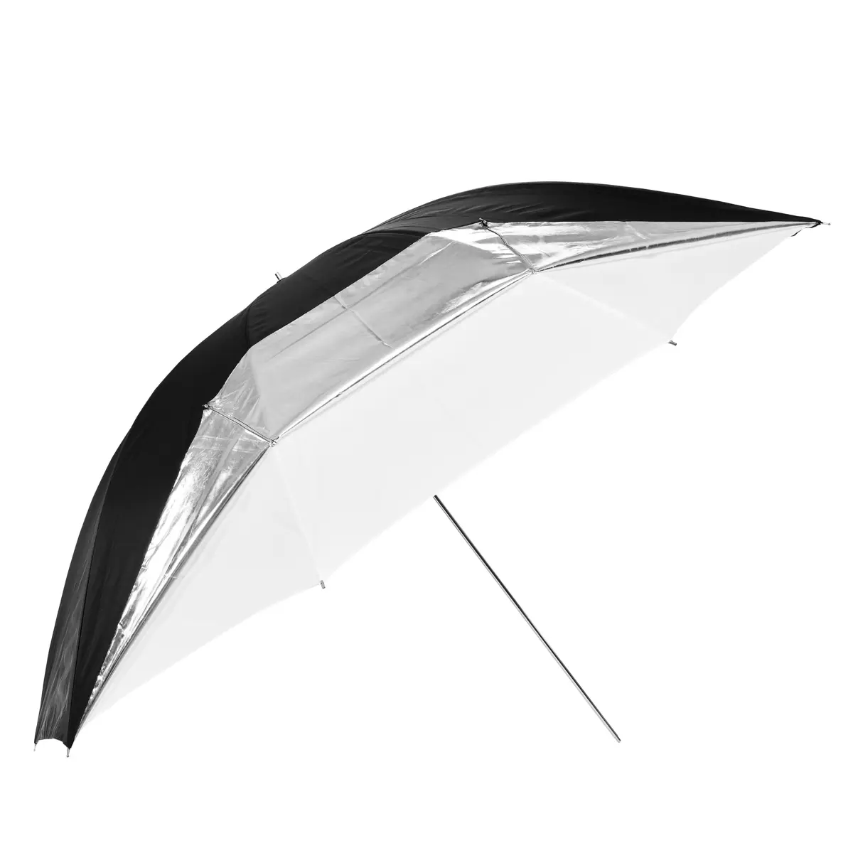 Glow 60" White Parabolic Shape Camera Light Reflector Umbrella with Removable Silver-Black Layer for Photography Accessories, Removable Layer