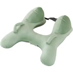 Portable H-Shaped Travel Pillow for Kids Toddlers Adults, Head Hand Body Support for Long Journeys Car Airplane, Removable Rest Pillow with Safety Belt Grass Green