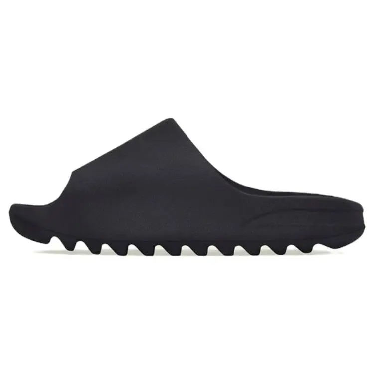 Onyx Slides, Minimalist and Sporty Chic Molded Sandals for Casual All Seasons Wear - Style HQ6448, Eva, New, No Heel, Plain Toe