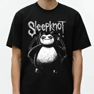 Funny Snorlax X Sleepknot Manga Graphic Tee, Retro Pocket Monsters Anime T-Shirt