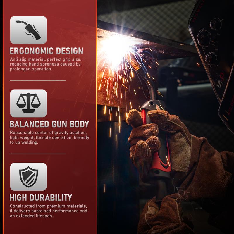 YESWELDER FLUX-135PRO 135Amp 110V Flux Core MIG Welder, Gasless MIG/Lift TIG/Stick 3-in-1 Welding Machine, Digital Display DC IGBT Synergic Control