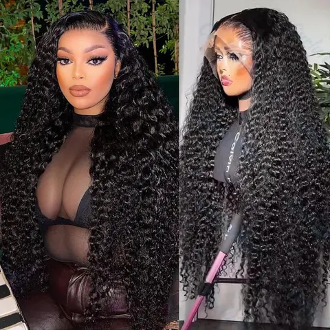 Lemoda 200% Density 15A Virgin 13x6 Full Lace Frontal Wig Human Hair 13x4 Water Wave density Human Hair HD Transparent Curly Front Wigs