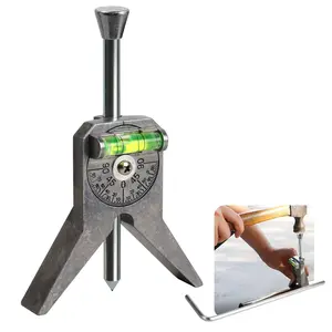 Pipe Center Finder, Pipefitter Tools w/Centering Head, Pipe Fitting Tools Center Finder Tool to Measure Pipe Diameter Over 0.5" and Up, 4" Y-Type Base Fitted with Dial Bubble Protractor