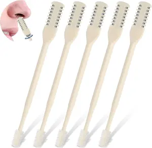 2-in-1 Nasal Hair Cutter,Nose Hair Trimmer for Women Men,2025 Upgrade NoseHair Removal,360° Nostril Nose Hair Scissors,Double Sided Hair Knife with Soft Cleaning Brush