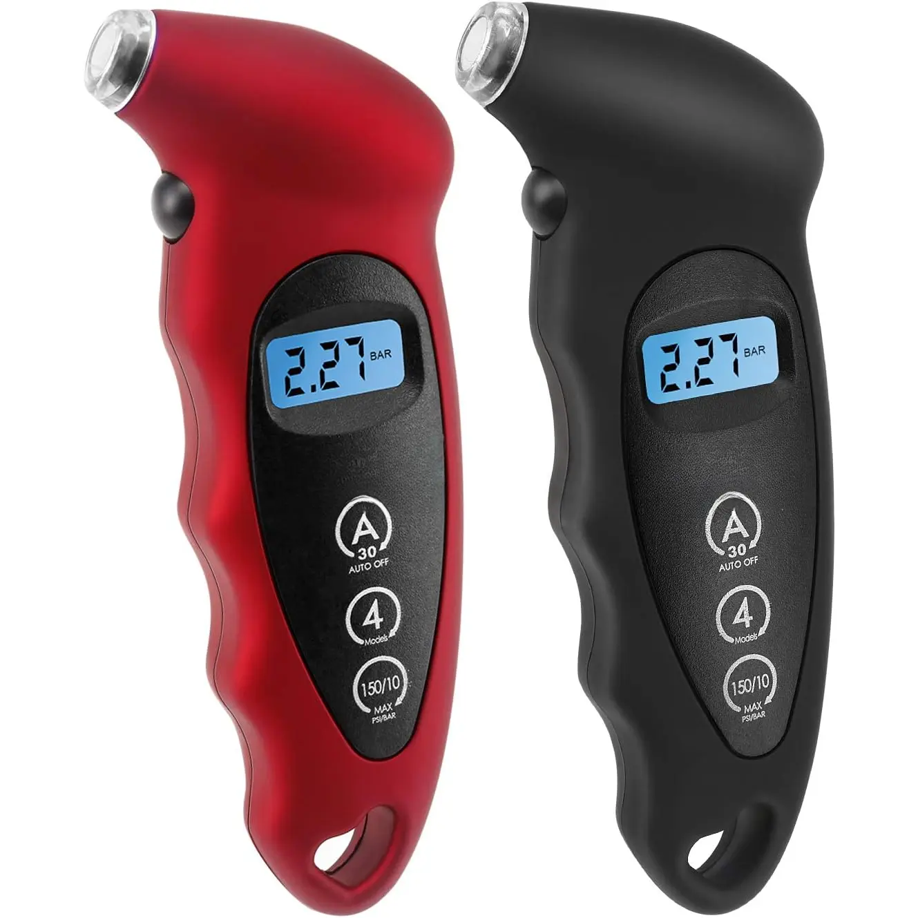 Digital Tire  Gauge 150 PSI 4 Settings with Backlight LCD Tire Gauge for ,  and Bikes with Non-Slip Grip, 2 Pack