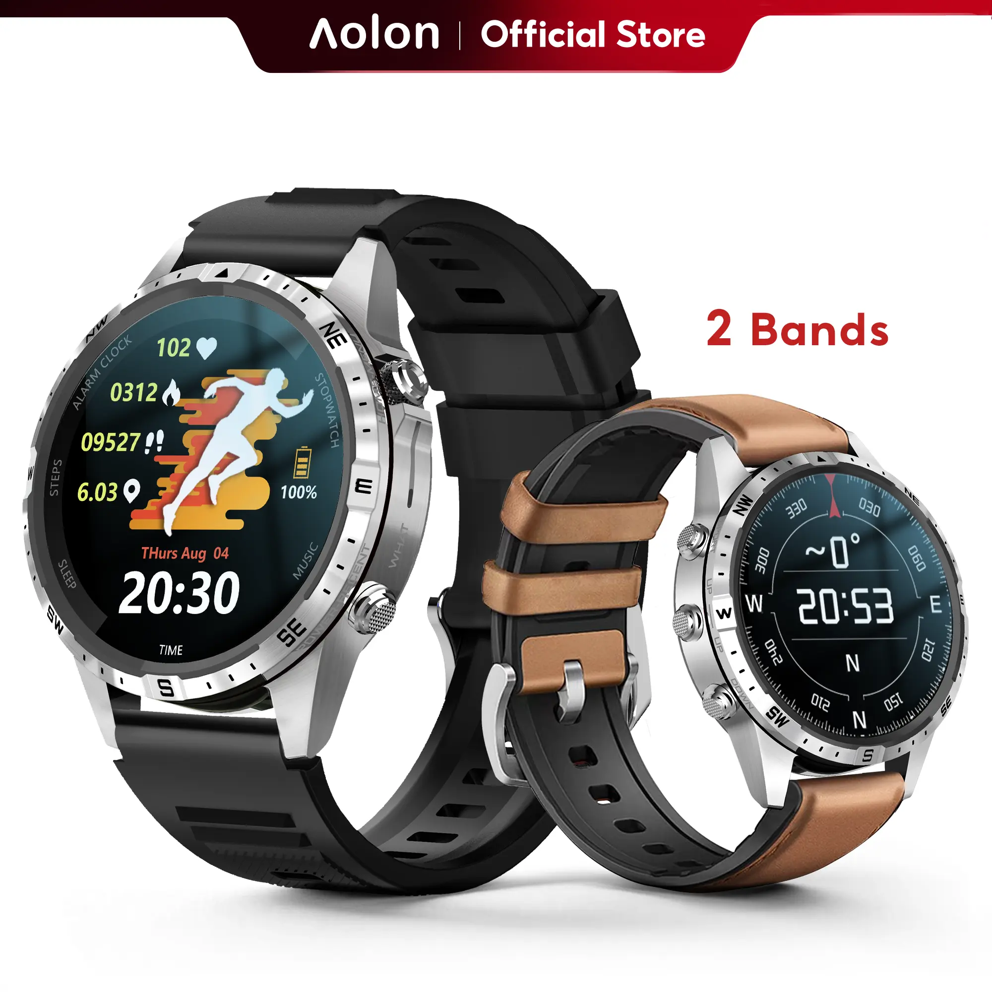 Aolon GT5 Pro Multifunctional Smartwatch - 1.6in HD Screen, Stainless Steel Alloy Build with Silicone Accents, GPS, Android Compatible, Fitness Tracking, Waterproof, Bluetooth Calling, Black Men's Gym Wearable#SummerFinds#summerwins