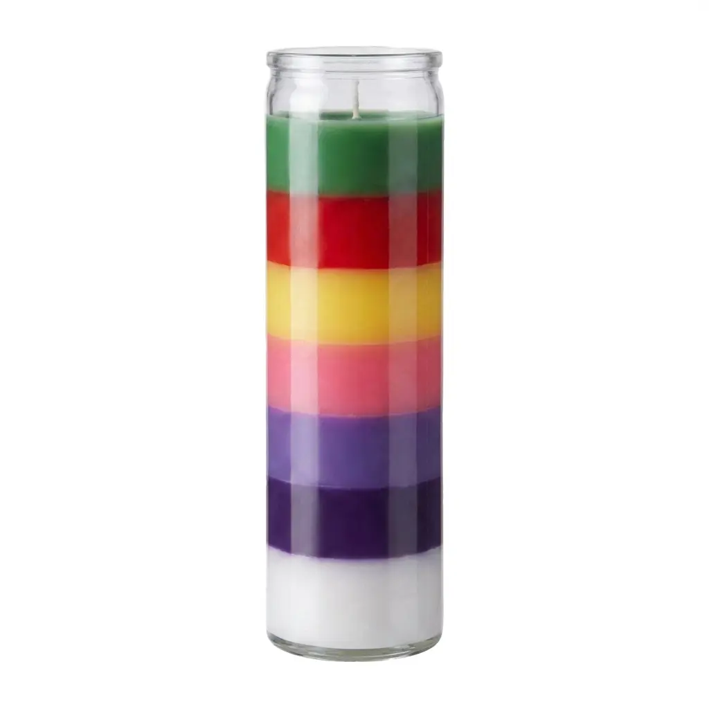 7 Color 7-Day Jar Candle — Rainbow Layered Chakra Ritual