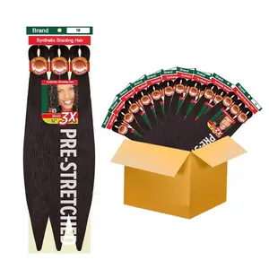 Preston Pre-stretched Braid 4-Pack Synthetic Braiding Hair Extensions for Stylish Weaves