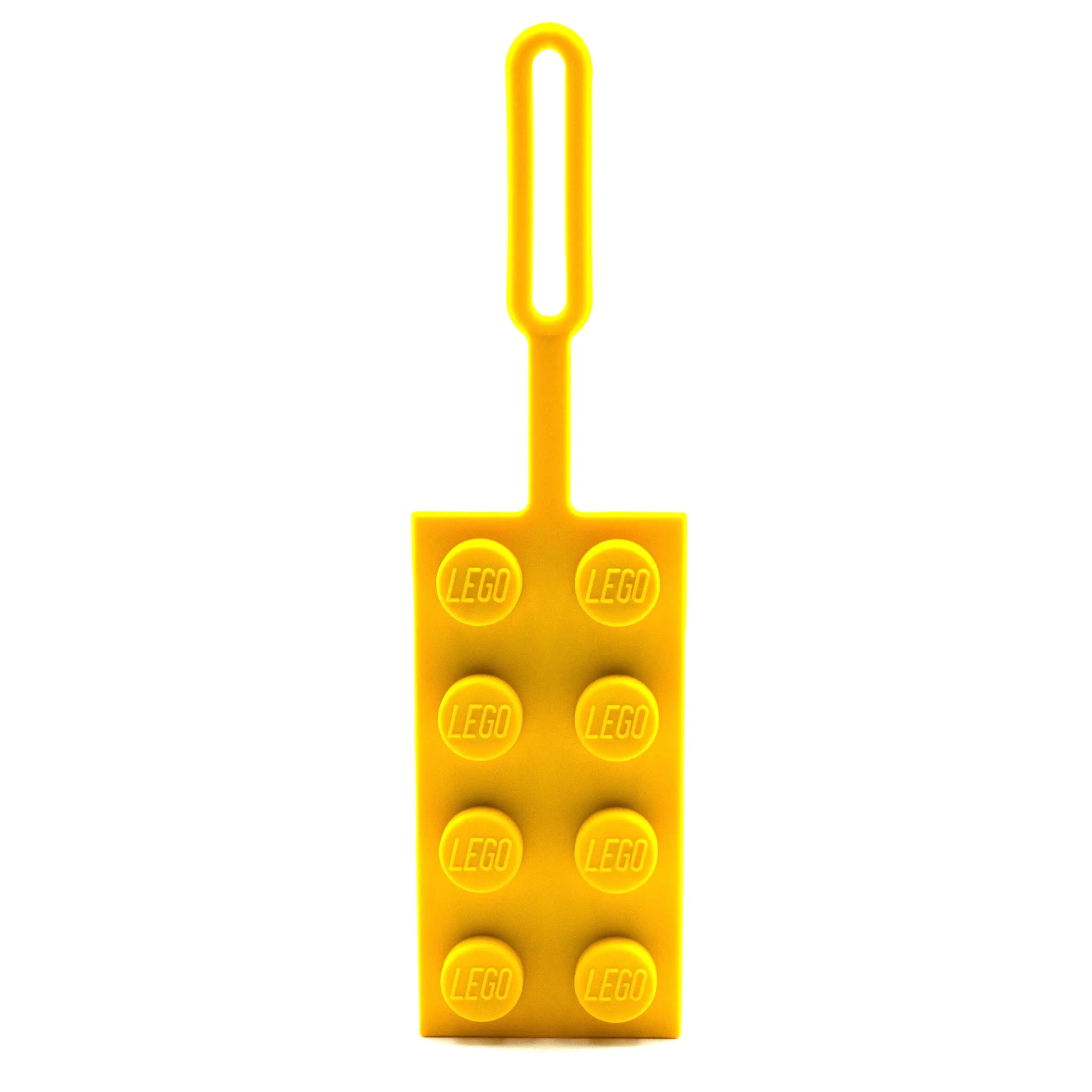LEGO Bag Tag 2x4 - Yellow 53657 Officially Licensed Silicone Iconic Brick Design Durable Flexible Material Personalizable Surface for Easy Identification