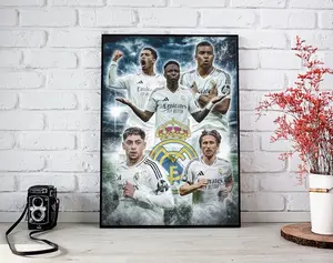 Real Madrid Poster - Mbappe, Vini Jr, Bellingham, Modric, Valverde - Football Poster - Football Poster - Soccer Poster - Football Art