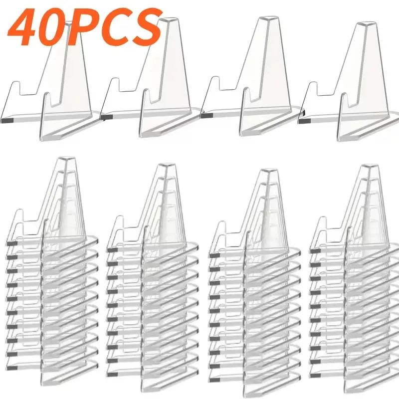 40 Pack of Retail Acrylic Photo Frame Holder Card Holder Set, Card Display Stand, for Collecting Challenge Coins, Medals, Graded, Sports , Transaction Cards