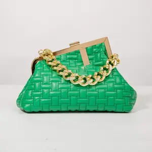 Vintage Woven Clamp Clutch