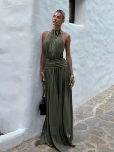 Backless A-Line Dress, Elegant Backless Halter Design, Perfect for Special Occasions & Daily Wear, Stylish Women’s Clothing