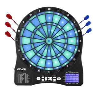 Summervibes VEVOR Electronic Dart Board, LED-Illuminated Target Dartboard with 48 Games 500+ Variations, Includes 6 Dart Shafts with Flights 50 Soft Tips, Cricket Scoring LCD Screen - Supports Up to 8 Players
