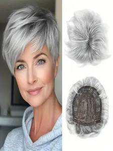 Elegant Short Hair Wig for Women, Layered Style, 6 Inches, 180% Density, Straight, Glueless Straight Wigs, No Glue, Rose Net Cap, Fashionable, Party Ready, Glueless Synthetic Wig