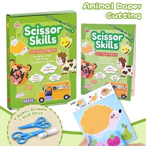 DIY Paper Cutting Kit, Animal Fun Craft Book, Early Education Set, Enhances Focus and Intelligence, Ideal for Toddlers