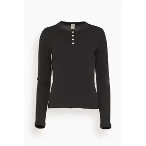 Jess Long Sleeve Top in Black
