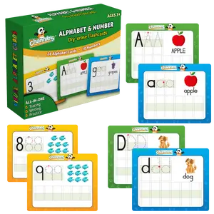 Channie's Visual Dry-Erase Alphabet & Numbers Flash Cards Set, 31 Cards